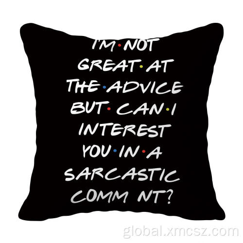 Digital Print Couple Cushion Cover Black Letters Printed Customized Cushion Cover Supplier